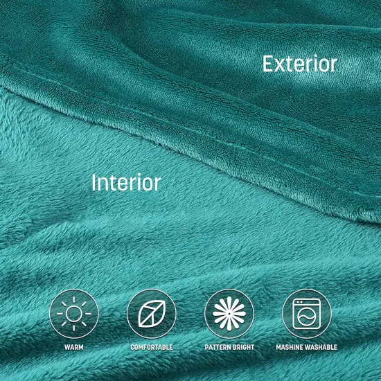 Wearable Fleece Blanket with Sleeves and Foot Pockets for Adult Women Men, Micro Plush Comfy Wrap Sleeved Throw Blanket Robe Large, Green, St. Patrick Gift {3}