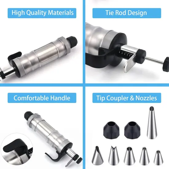 Dessert Decorating Syringe Set, Icing Piping Kit Stainless Steels Cake Decorating Tools {5}