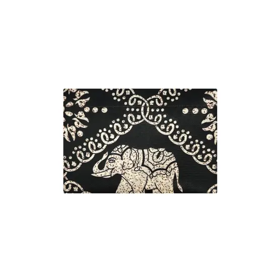 Wrapables Large Foldable Tote Nylon Reusable Grocery Bags, Black Regal Elephants {4}