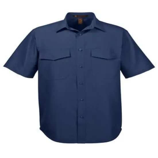Harriton&reg; Men's Key West Short-Sleeve Performance Staff Shirt Navy {1}