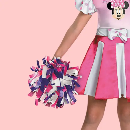 Girls Minnie Cheerleader Costume Pink Dress with Pom Poms and Headband Halloween {2}