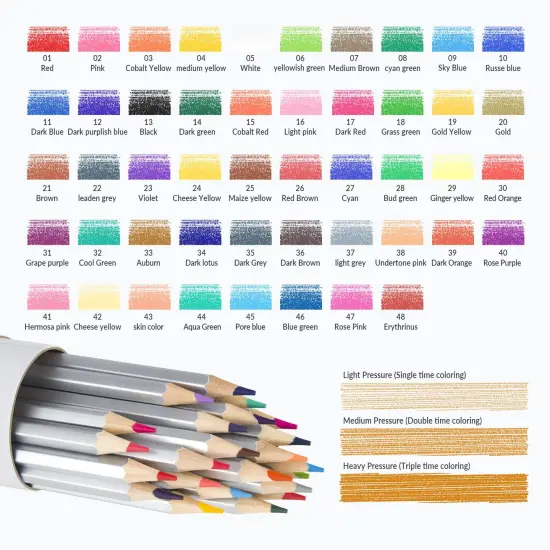 Colored Pencils 48 Coloring Pencils Premium Professional Art Drawing Pencil for Adults Coloring Book {6}