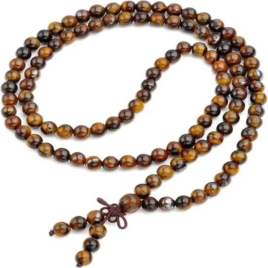 Jovivi Tibetan 6mm 8mm 108 Natural Tiger Eye Gemstone Beads Prayer Mala Bracelet Necklace {1}