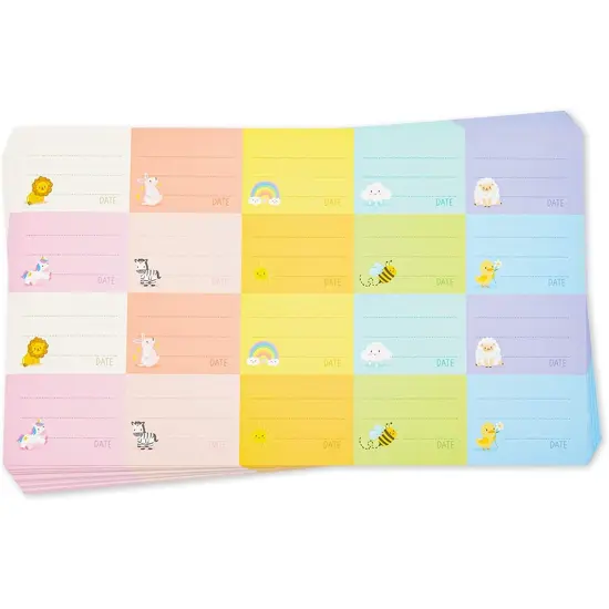 Removable Baby Bottle Labels for Daycare, 25 Sheets (10 Colors, 500 Pieces) {1}