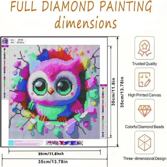 Owl Diamond Art Kits for Adults Beginner,13.7x13.7inch {5}
