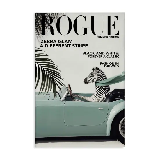 Stupell Industries Rogue Zebra Magazine Canvas By Annabelle Hall {1}