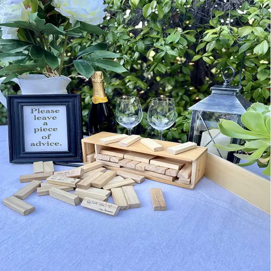 WE Games Wood Blocks Stacking Tower Game with Wood Box, 12 in. Made in USA {5}