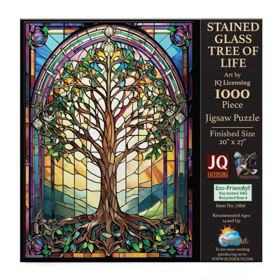 Sunsout Stained Glass Tree of Life 1000 pc Jigsaw Puzzle 71816 {4}