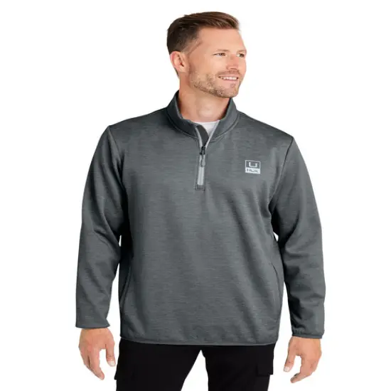 HUK&reg; Men's Cold Front Quarter Zip Harbormist hthr {4}