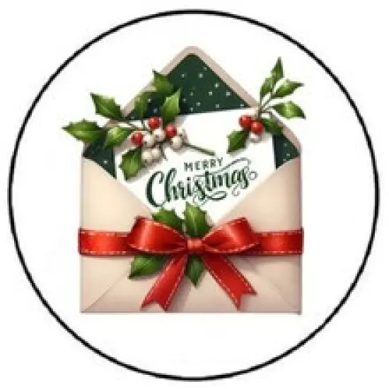 Kitcheniva Merry Christmas Mail Letter Envelope Seal Label Stickers Glossy/Matte 1.2" to 3" {1}