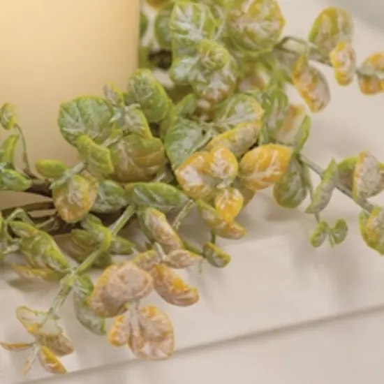 Golden Harvest Leaves Candle Ring 3.5" {2}