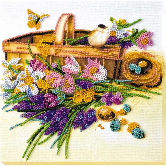 Abris Art First Flowers Beaded Embroidery Kit Multi {1}