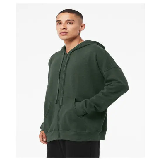 Bella + Canvas&reg; Sponge Fleece DTM Full-Zip Hooded Sweatshirt WHITE {4}