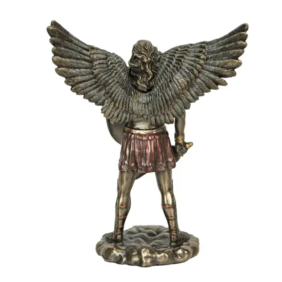 St. Michael the Archangel with Sword and Shield Bronze Finish Statue {6}