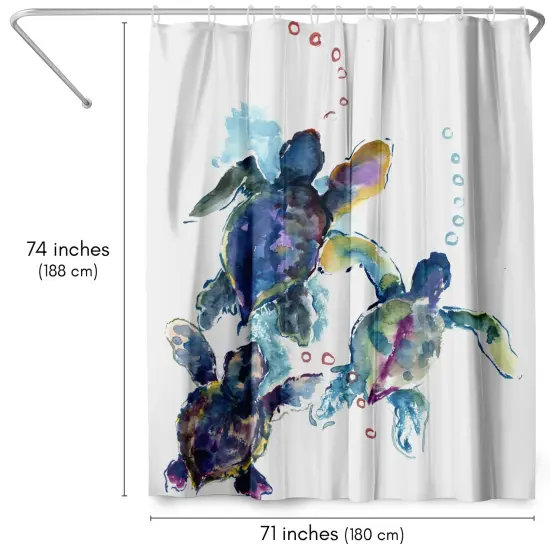 Baby Sea Turtles 3 by Suren Nersisyan Shower Curtain 71" x 74" {4}