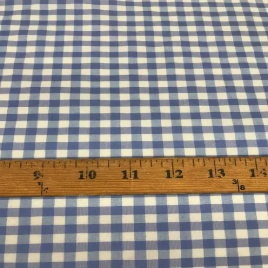 1 Yard Coppen Blue 1/4&Prime; Gingham Checkered Poly Cotton Fabric 58/59 Inch Wide Multi-Purpose Sewing Material {1}