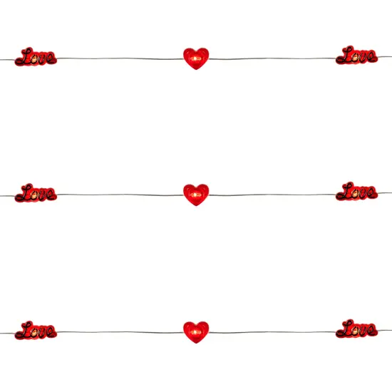 Northlight 20-Count Red Valentine's Day Love and Heart LED Fairy Lights, 6.25ft, Copper Wire {5}