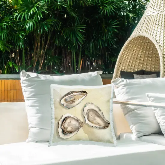 Stupell Industries Beige Oyster Trio Outdoor Pillow, 18 x 7 x 18 {2}