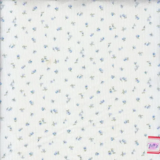 1 Yard Cotton Feel Ditsy Print Rib Knit Fabric 2x2 Rib Soft Stretch Polyester Spandex 58/59 Inch Wide PINK {4}