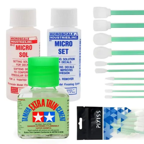 Micro Sol Decal Setting Solution & Tamiya Extra Thin Cement (40ml) &ndash; Perfect Bundle for Model Building and Decal Application {1}