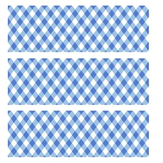 Blue Gingham Edible Cake Cupcake Border Strips Decorations (2.5x10 inch Strips (3)) {1}