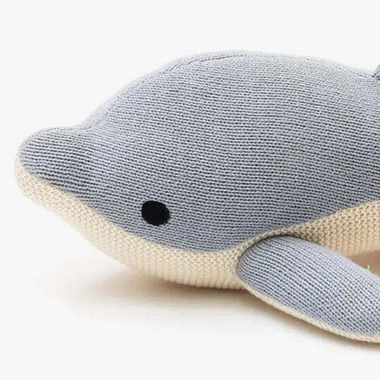 100% Handmade Cotton knitted Soft Dolphin Plush Toy baby blue {4}