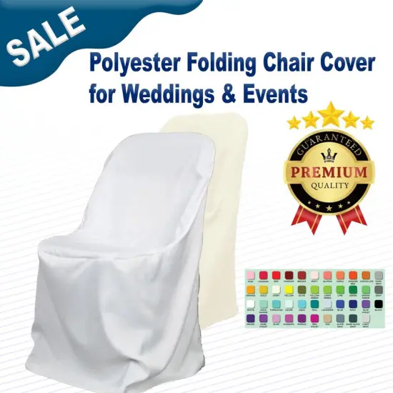 Polyester Folding Chair Cover for Weddings & Events {2}