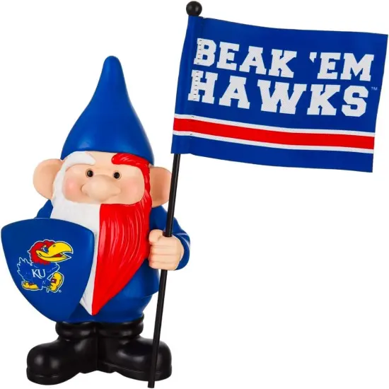 Kansas Jayhawks Gnome with 2-sided Flag {2}