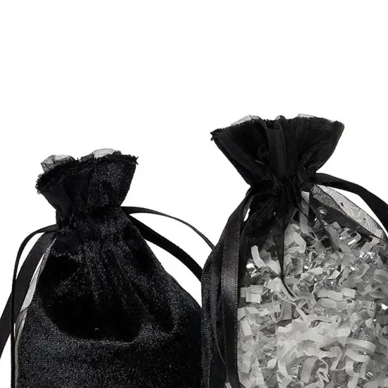 Elegant Velvet & Sheer Bags 4 3/4" x 6 3/4" Gift Pouches {6}
