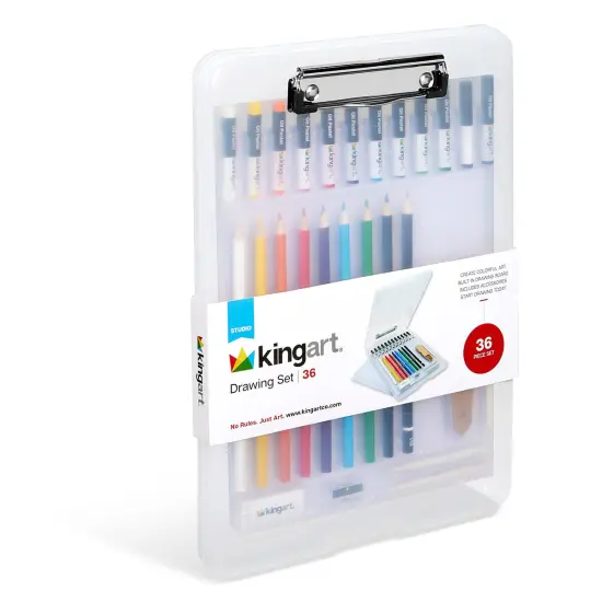 KINGART&reg; Drawing Set with Drawing Board Case, 36 pc {2}