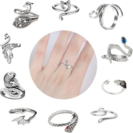 10 Pcs Crochet Ring - Adjustable Crochet Ring {5}