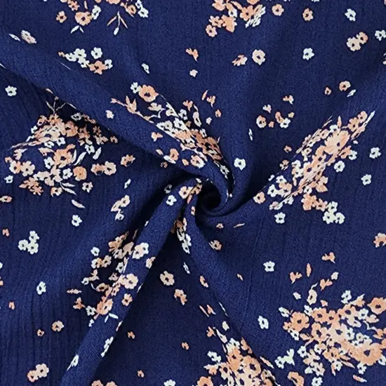 1 Yard Rayon Crinkle Navy Woven Fabric, 50/52&Prime; Wide 100% Rayon {3}