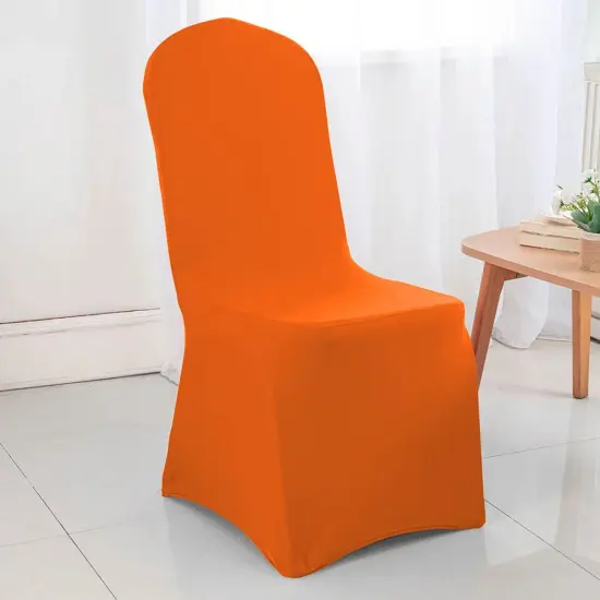Orange Spandex Banquet Chair Cover with Stretch Fit for Vibrant Event Seating {6}