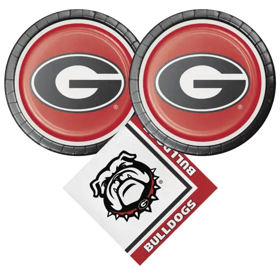 University of Georgia Party Supplies Bundle with UGA Plates and UGA Napkins - Serves 16 {1}