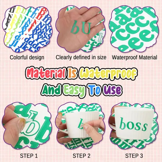 12 Sheets Self Adhesive Tiny Alphabet Number Sticker {4}