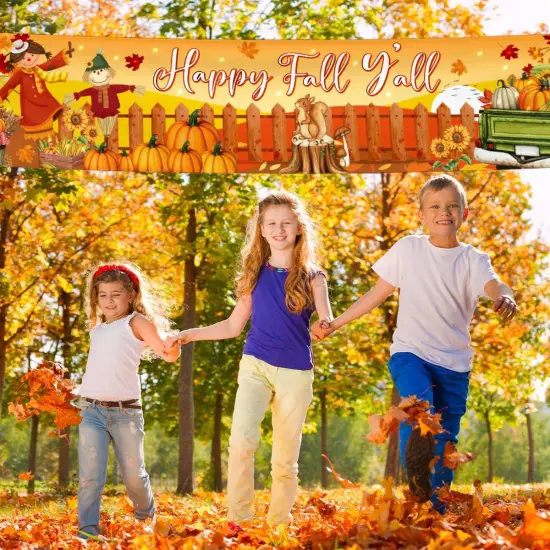 Fall Y'all Party Banner - Happy Fall Decorations {5}