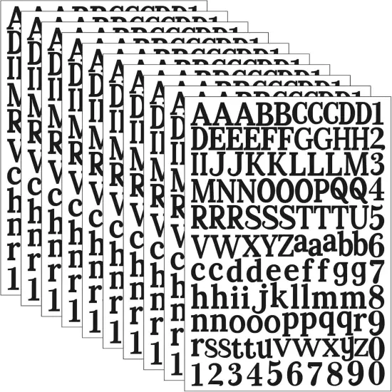 1210 Pieces 10 Sheets Letter Stickers Self-Adhesive Vinyl Letter {1}