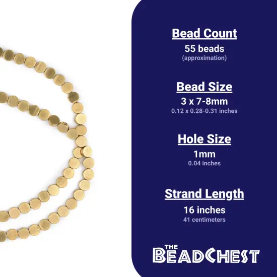 The Bead Chest Circular Disk Antiqued Brass Beads (8mm) {4}