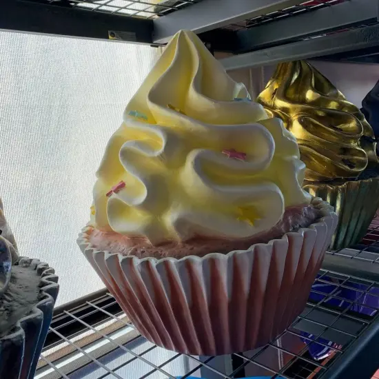 Yellow Cupcake With Stars Over Sized Statue {4}