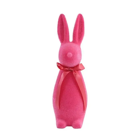 16" Flocked Button Nose Bunny (WH0134) Dark Pink {6}