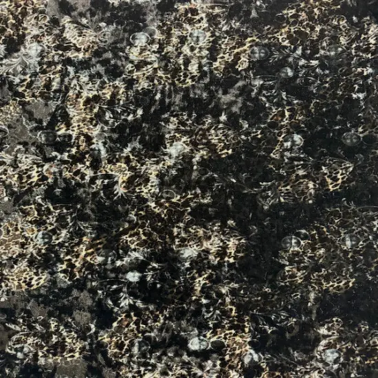 1 Yard Camouflage Leopard Crushed Stretch Velvet Fabric for Apparel Crafts Costumes & Decor 60 Inches Width Gray {1}