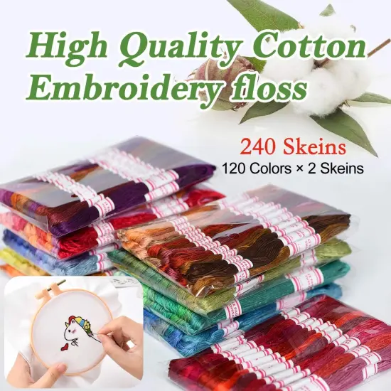 24pcs Embroidery Floss Egyptian Long-Staple Cotton (rainbow) {2}