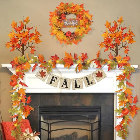 2 Pack Fall Garland with Lights (6FT, Timer) {2}