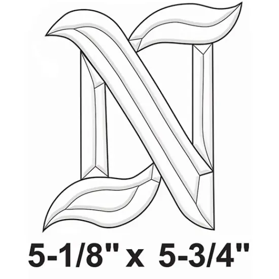 5-1/8" x 5-3/8" Exquisite Clear Glass Letter N Bevel Cluster BLN {2}