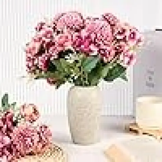 Silk Flowers Fake Peony Bouquet Faux Peonies- Purple Red {2}