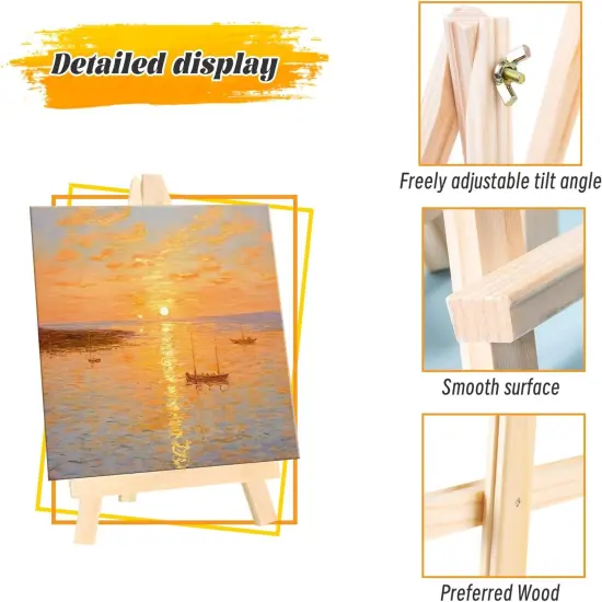 9 Inches Easel, Tabletop Painting Canvas Tall Wood Display Easels Set of 12 {2}