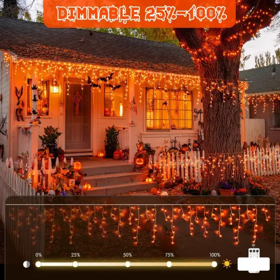 38.8 FT 400 LED Orange Halloween Lights Outdoor {4}