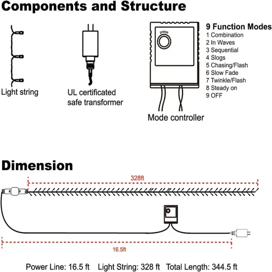 328 FT Green Wire 1000 LED Halloween String Lights {4}