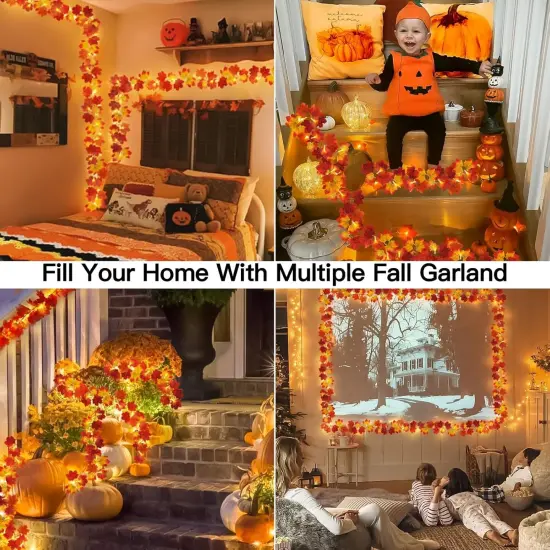 20 LED Fall Garland with Lights Battery Operated for Halloween {3}