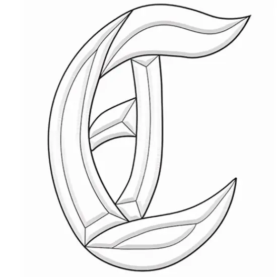 4-3/8" x 5-1/8" Exquisite Clear Glass Letter C Bevel Cluster BLC {1}